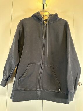 TNA Boyfriend Fit Full Zip Hoodie in Black Size 2